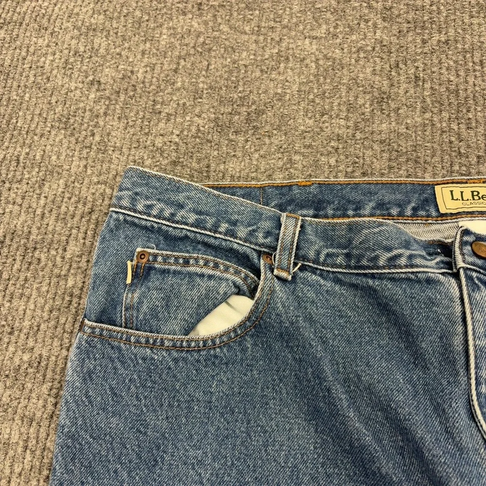 LL Bean Jeans Mens 42x30 Blue Cotton Classic Fit Straight Leg Casual Outdoor